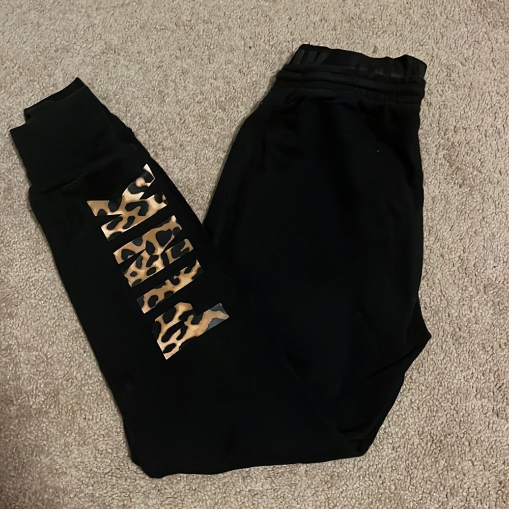 PINK Leopard Print Sweatpants